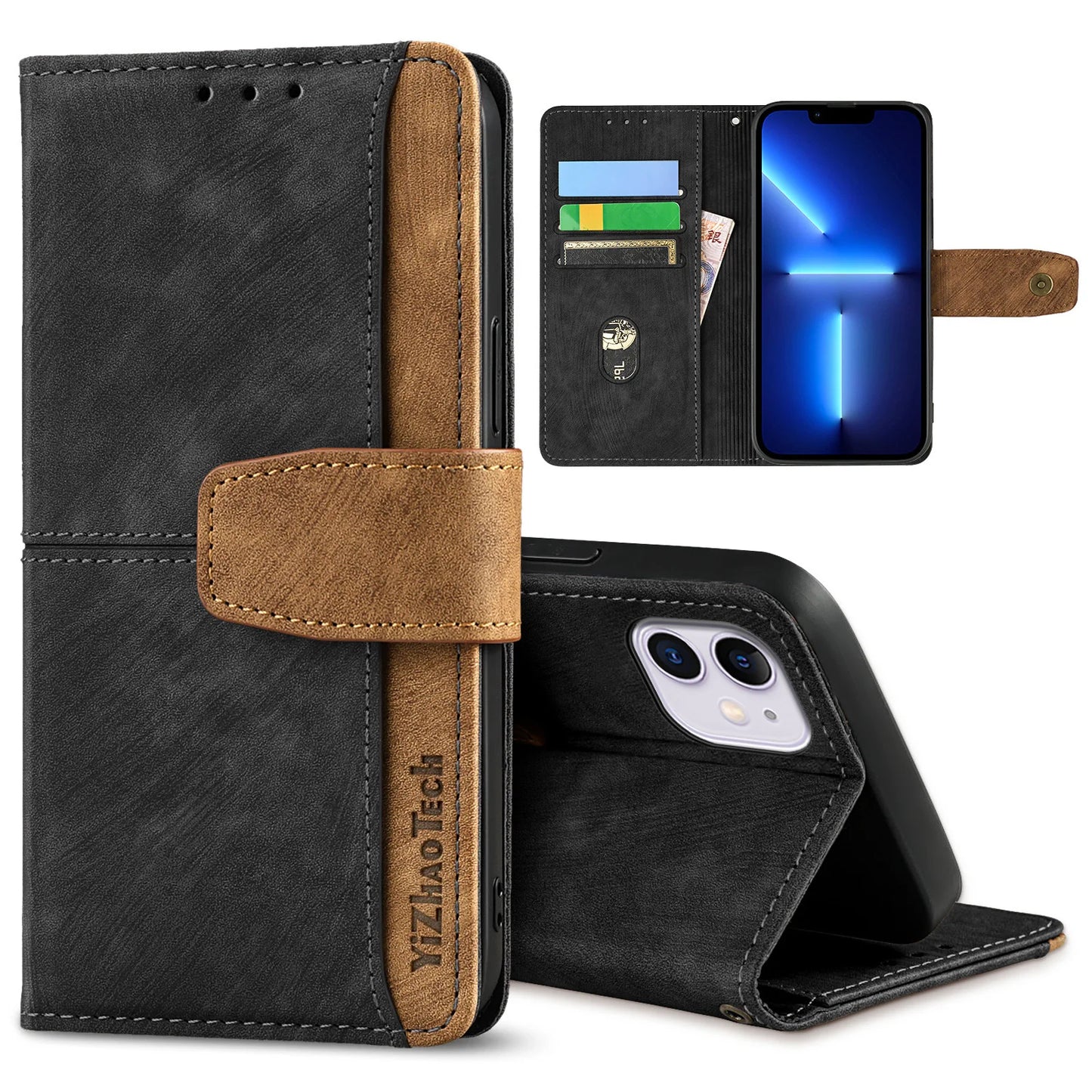 Premium Wallet Flip Case for iPhone – 3 Card Slots, Magnetic Closure & Full Protection