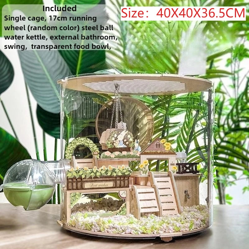 Breathable Hamster Cage Large Luxury Hamster House Transparent Beds Furniture Golden Hamsters Cages with Toy Accessories Houses