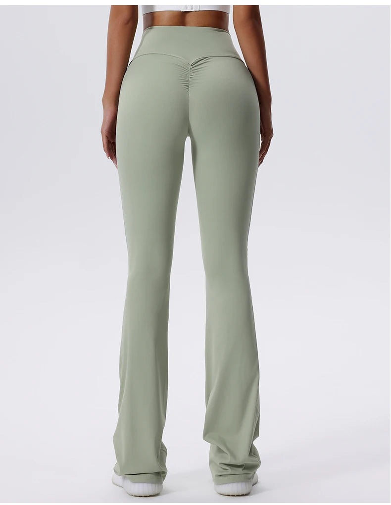 Women’s High-Waist Flared Yoga Leggings – Breathable Gym & Fitness Pants