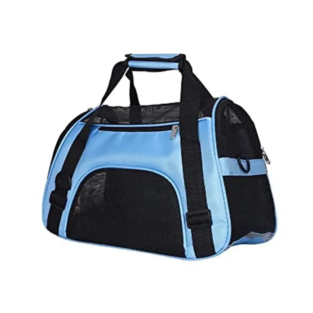 Foldable Breathable Mesh Pet Carrier Bag 4-Sided Ventilation Cat & Dog Travel Shoulder Crossbody Backpack