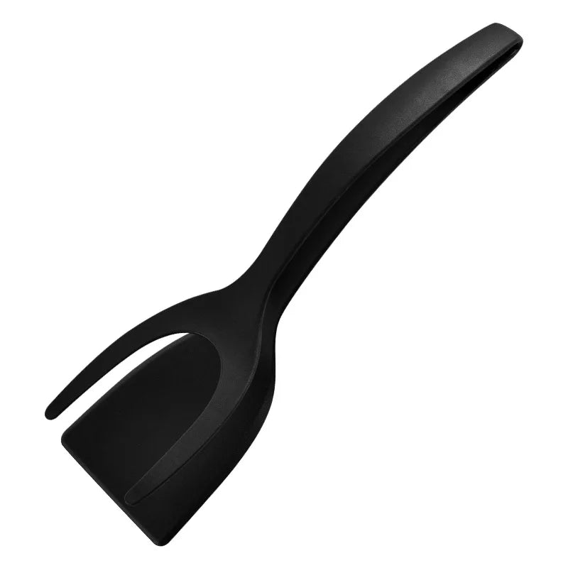 2-in-1 Silicone Spatula Tongs Flip Tongs with Grip for Eggs Steak Pancakes Cooking Clamp Kitchen Tool