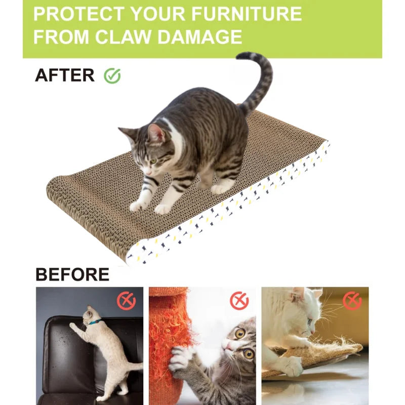 Cat Scratchers Cardboard Cat Scratching Board Durable Grind Claws Corrugated Paper Pets Sofa for Indoor Cats Kittens