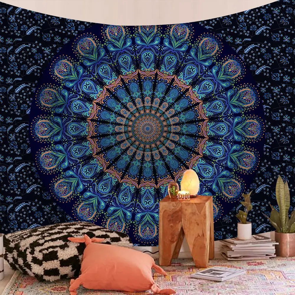 Indian Mandala Wall Hanging Tapestry Boho Wall Cloth Tapestries Decor Psychedelic Hippie Bohemia Wall Carpet Bedroom Decoration