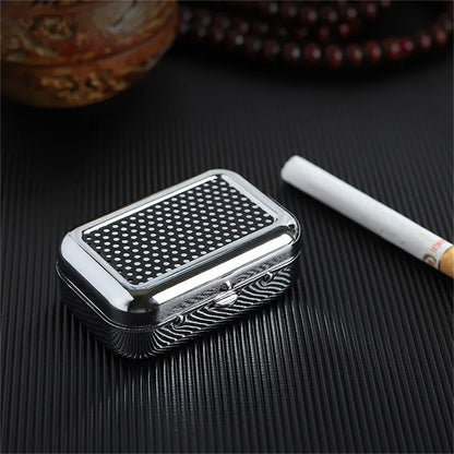 Portable Mini Metal Car Ashtray with Lockable Lid – Travel & Desktop Pocket Ashtray