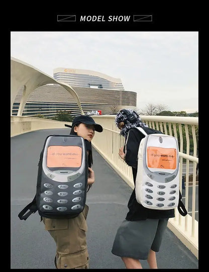 Unisex Splashproof Nylon Backpack with Mobile Phone Pocket – High-Capacity Casual Street Style Bag