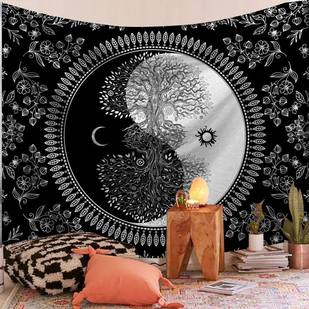 Indian Mandala Wall Hanging Tapestry Boho Wall Cloth Tapestries Decor Psychedelic Hippie Bohemia Wall Carpet Bedroom Decoration
