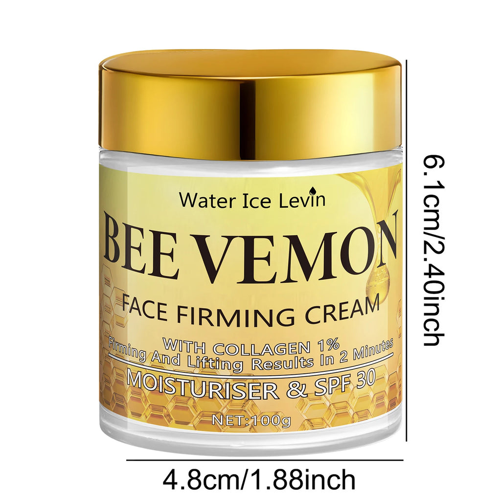 Bee Venom Face Firming Cream. Visible Transformation. With 1% Collagen. Moisturizer & SPF30. Firms Lifts Skin. 100g.