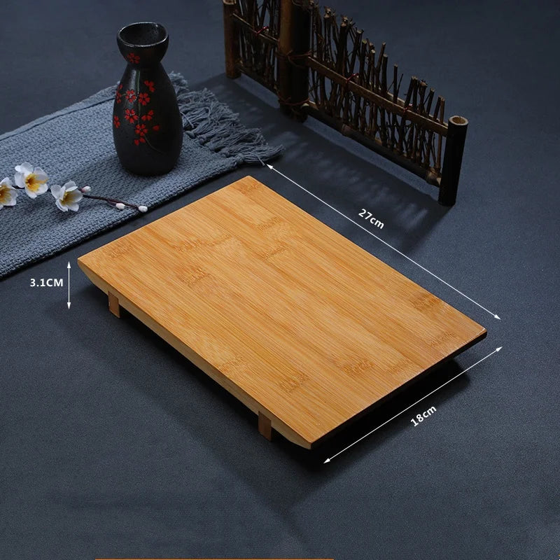 Bamboo Sushi Serving Board – Japanese Sashimi Boat Plate Tray