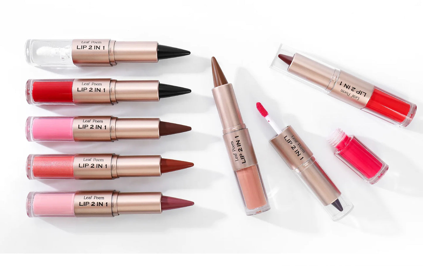 2-in-1 Lip Liner & Gloss – Matte Contour & Clear Shine, Long-Lasting Waterproof