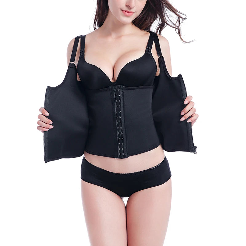 Women Waist Trainer Corset Zipper Vest Body Shaper Cincher Shapewear Slimming Belt Sports Girdle Neoprene Sauna Tank Top
