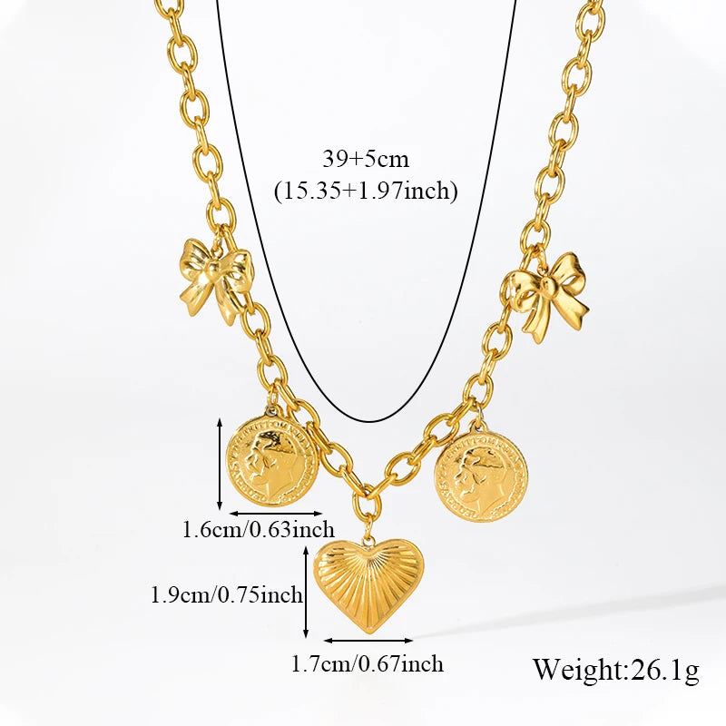 Gold-Plated Heart Pendant Necklace