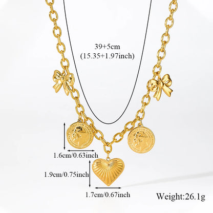 Gold-Plated Heart Pendant Necklace