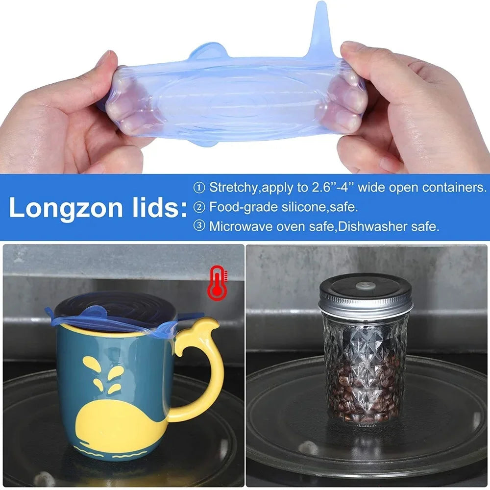 20PCS Silicone Stretch Lids – Reusable Food Storage Covers for Bowls & Jars