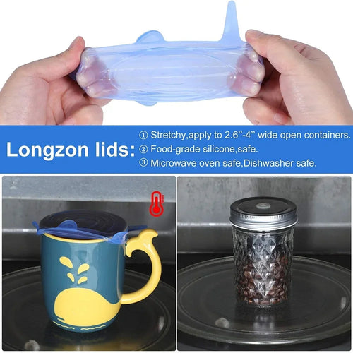 20PCS Silicone Stretch Lids – Reusable Food Storage Covers for Bowls & Jars