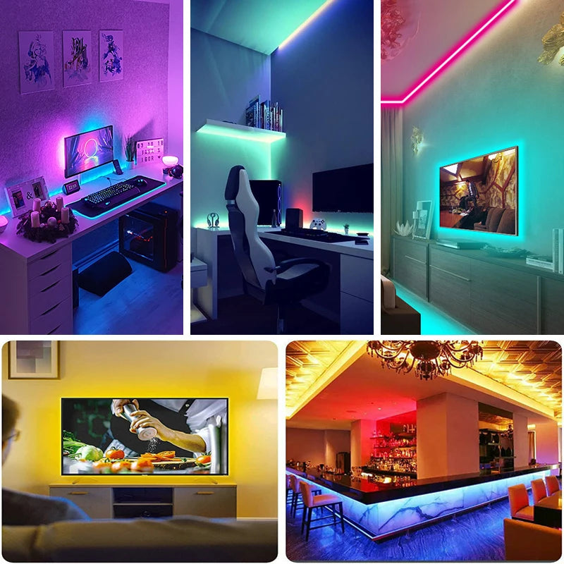 RGB LED Strip Lights with 44-Key Remote – USB 5V Colour Changing Light Strip for Bedroom TV Backlight & Party Decor