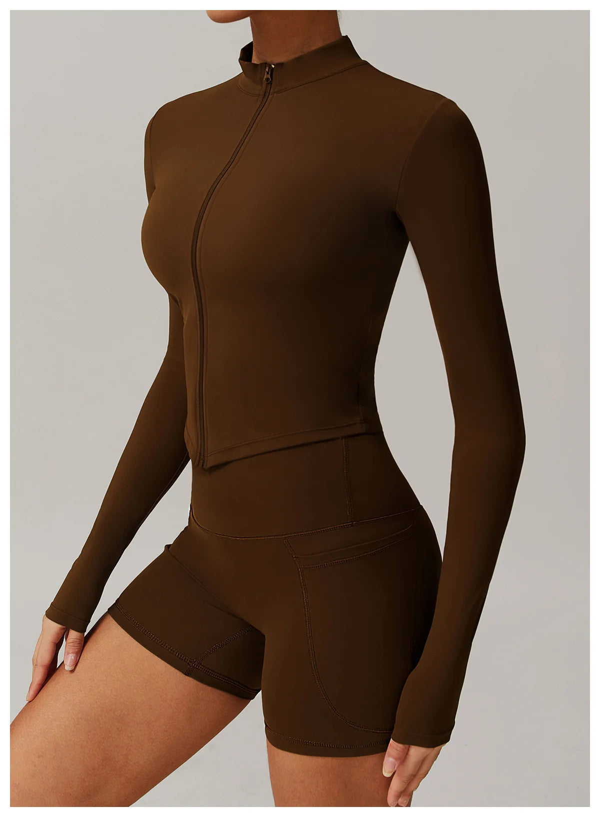 Women’s Slim Fit Zipper Jacket – Long Sleeve Fast-Dry Yoga & Fitness Top