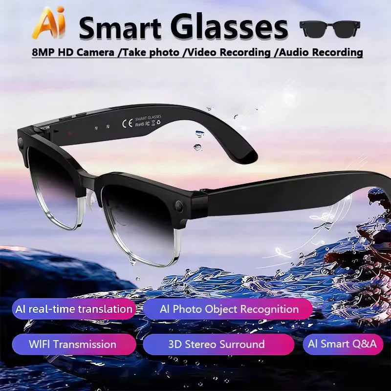 2026New Ultra AI Smart Glasses With 800W Camera GPT Sunglasses WIFI Transmission Bluetooth Call Video Music Player For Men Women