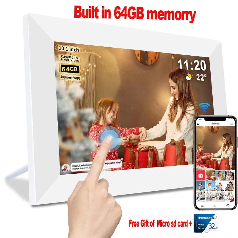 Frameo 10.1" Digital Photo Frame – WiFi Touch Screen 64GB