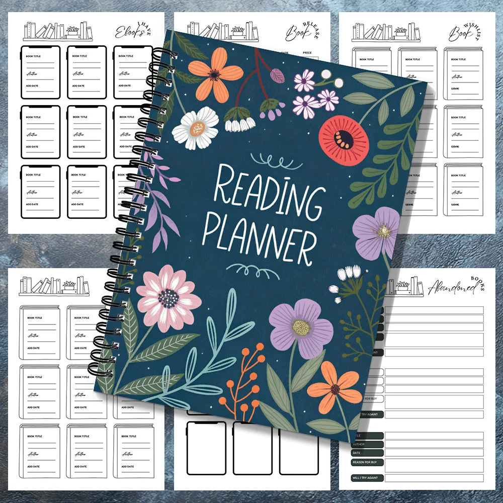 1PC Reading Planner Journal -Reading Journals Gift for Lovers Reading Review Log Book Club Journal and Planner to Review and Tra