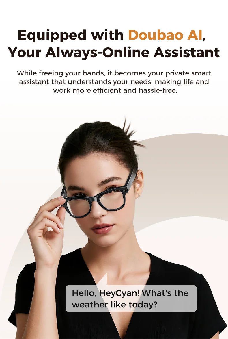 Rechargeable 800W Pixel Camera Smart Glasses With Charging Case Smartglasses Wifi Transmission Image Recognition Ai Translation