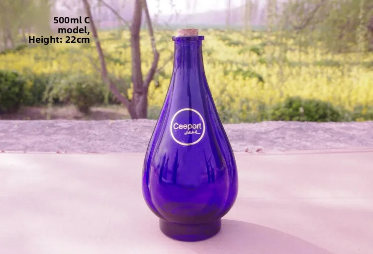 Blue Sun Water Bottle Large Capacity Cleaning Tool Zero Limit Energy Bottle Crystal Glass round Shape Insulated Beverage Cup