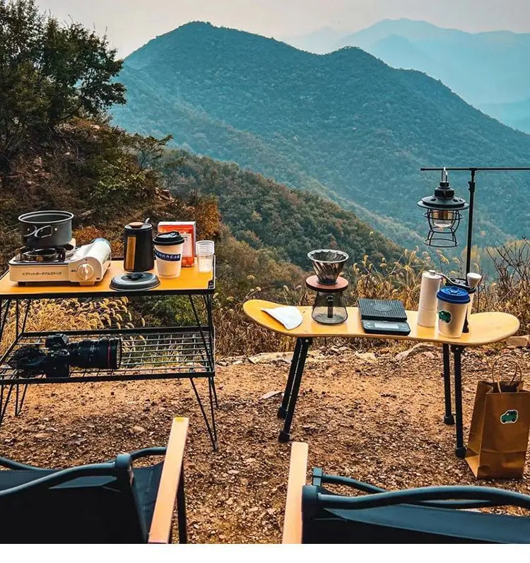 Iron Outdoor Portable Table Legs Adjustable 28/26cm Camping Picnic Table Legs No Punching Required Natural Hike Accessories