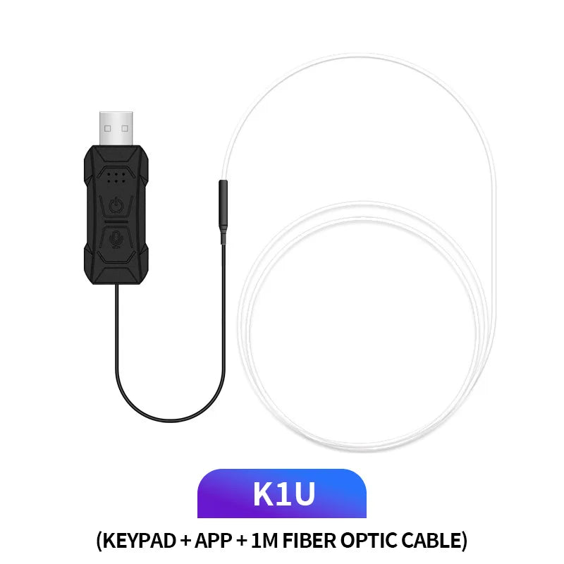 Car RGB Ambient LED Light Strip – APP Control Fiber Optic Lamp