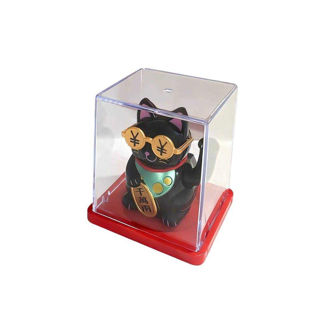 Solar Powered Maneki Neko Lucky Cat – Waving Fortune Cat Decor