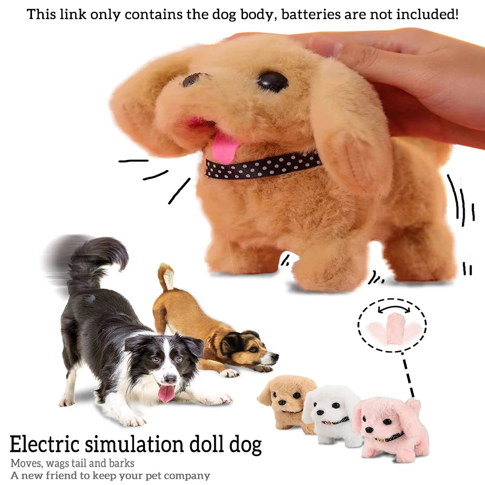 Interactive Walking & Barking Plush Puppy Toy – Battery Operated Pet Companion for Kids