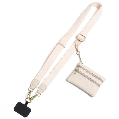 Adjustable Crossbody Phone Lanyard with Zippered Wallet Pouch