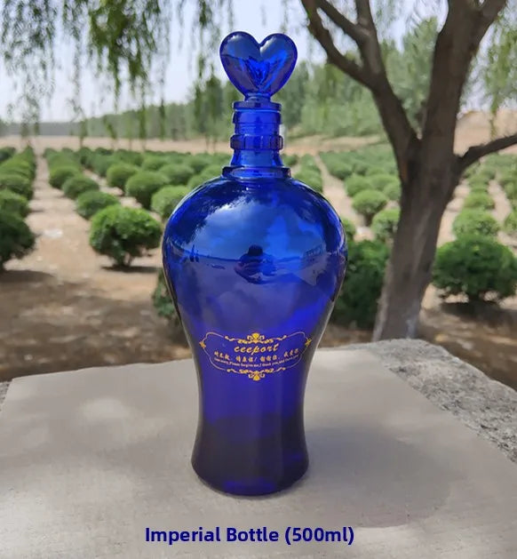 Blue Glass Water Bottle Cleaning Tool Ceeport Zero Limit Awakening Mind Pure Blue Glass Bottle Retro European Style Sealed Jar