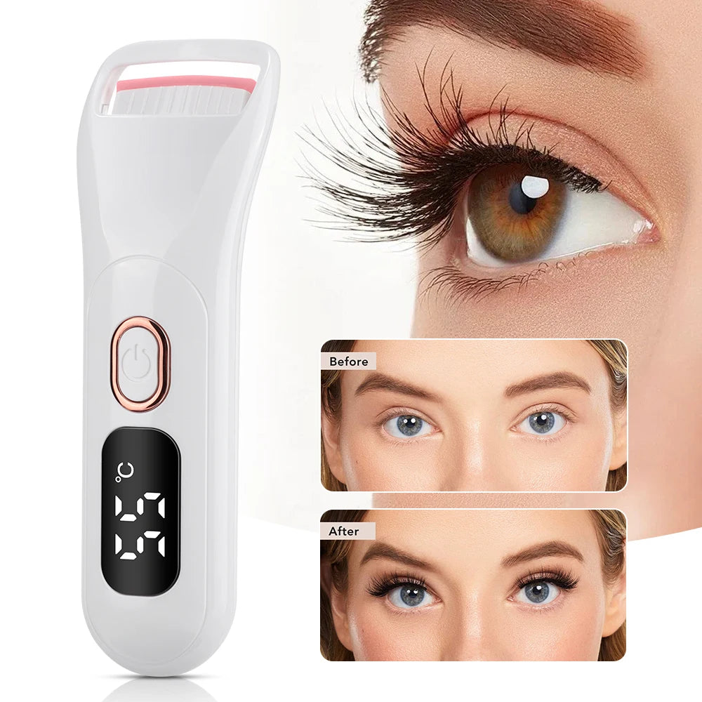 Electric Heated Eyelash Curler – Rechargeable Digital Lash Curler