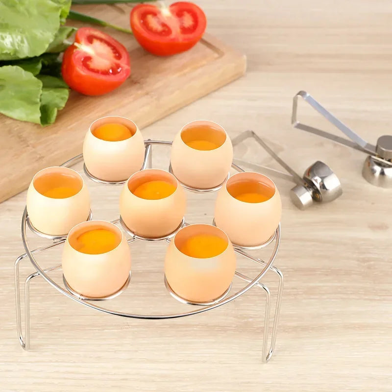 Stainless Steel Egg Topper Cutter – Boiled & Raw Egg Opener for Easy Cooking