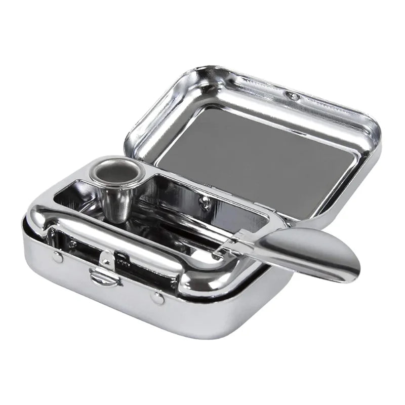 Portable Mini Metal Car Ashtray with Lockable Lid – Travel & Desktop Pocket Ashtray