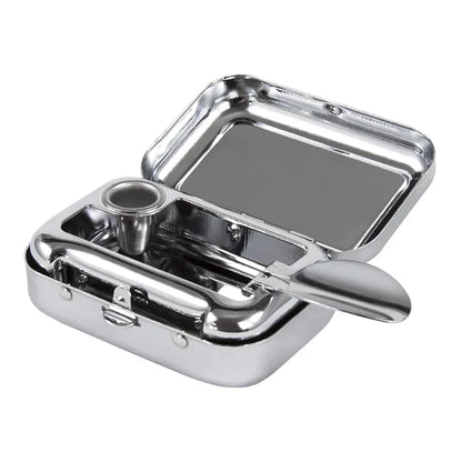 Portable Mini Metal Car Ashtray with Lockable Lid – Travel & Desktop Pocket Ashtray