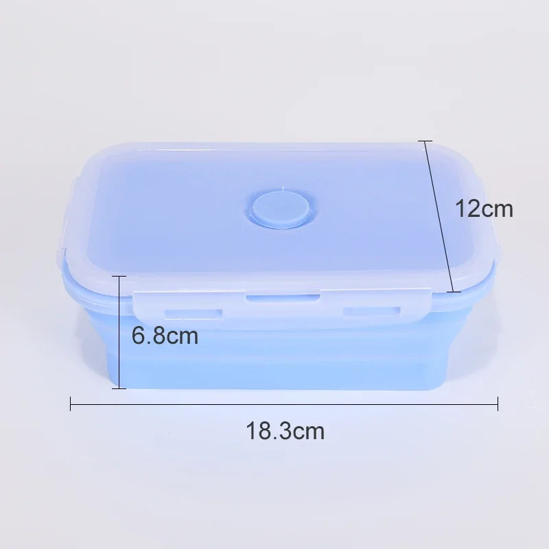 Collapsible Silicone Food Storage Containers – Stackable Lunch Box with Lid