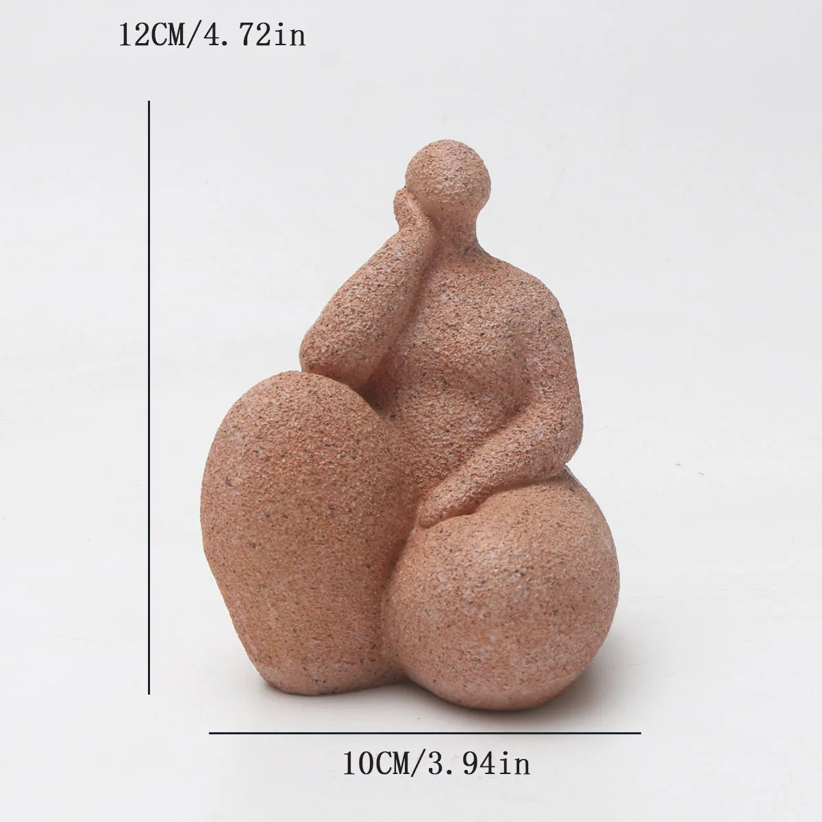 Sandstone Chubby Woman Statue – Abstract Handmade Tabletop Decor