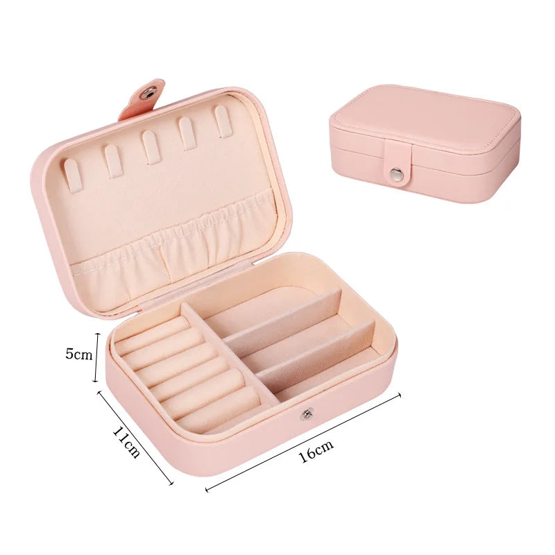 Portable Jewelry Box – Leather Travel Jewelry Organizer Case
