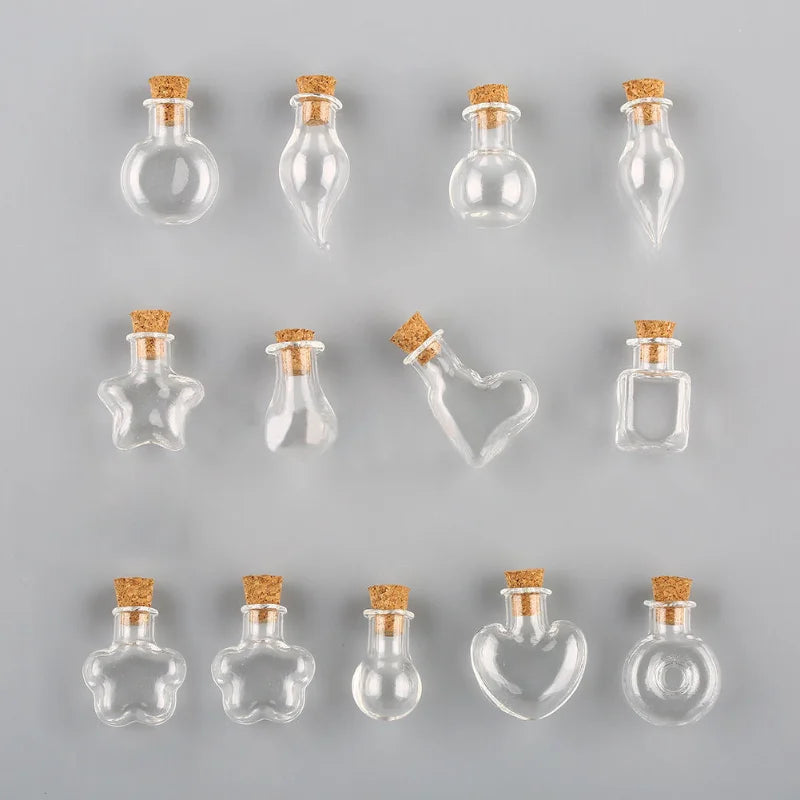 5PCS Mini Glass Bottles with Cork – DIY Message Vials Decoration