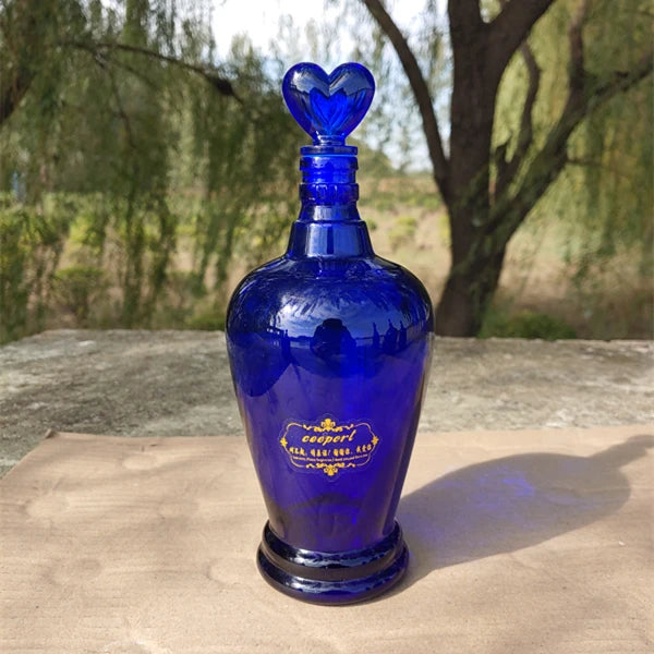 Blue Glass Water Bottle Cleaning Tool Ceeport Zero Limit Awakening Mind Pure Blue Glass Bottle Retro European Style Sealed Jar