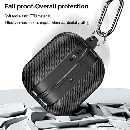 Carbon Fiber Protective Case for Samsung Galaxy Buds3 / Buds 3 Pro with Keyring