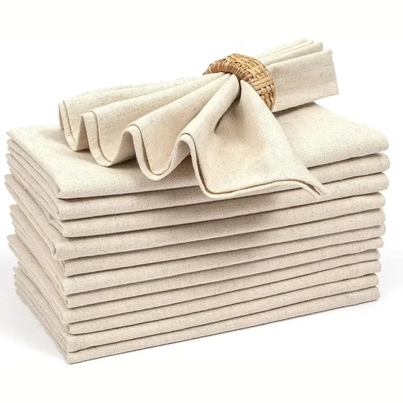 Reusable Linen Table Napkins Set – 30x30cm Dining Table Cloth Napkins