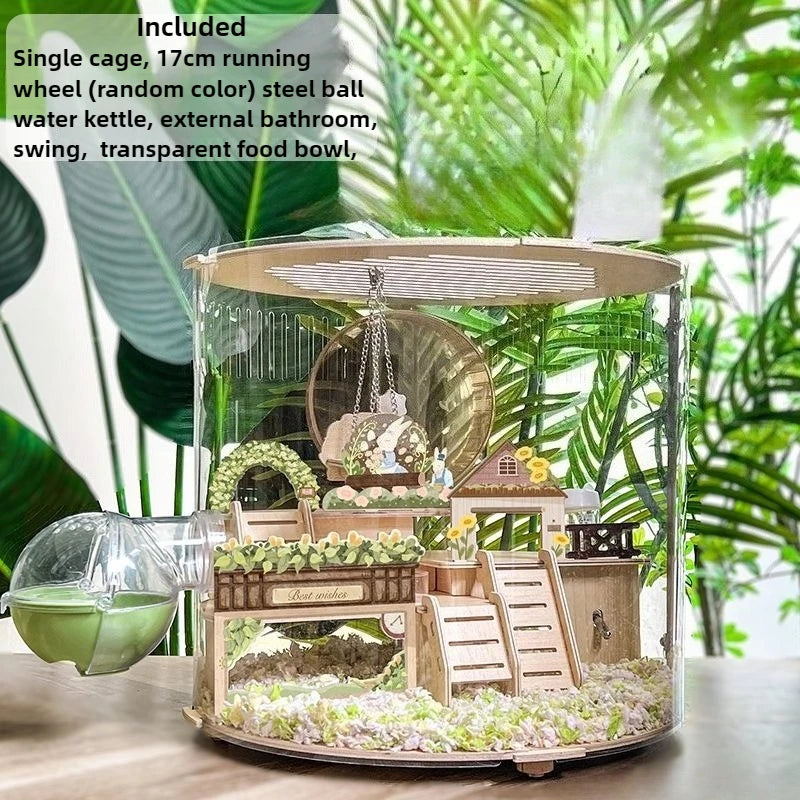 Breathable Hamster Cage Large Luxury Hamster House Transparent Beds Furniture Golden Hamsters Cages with Toy Accessories Houses