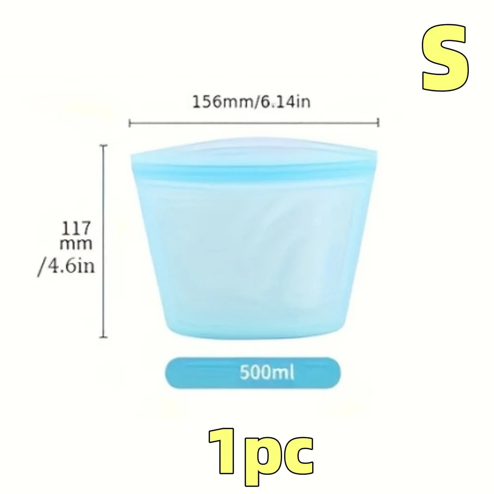 Silicone Food Storage Bags – Reusable Leakproof Ziplock Set