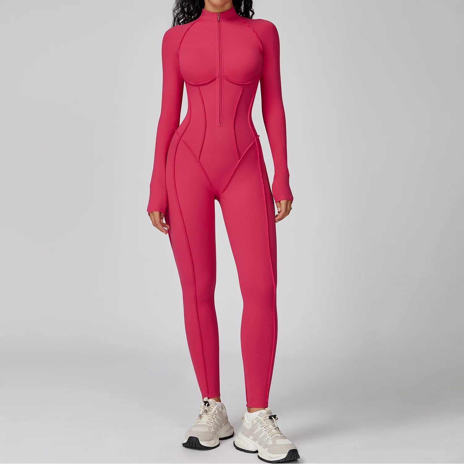 Women's Long Sleeve Yoga Bodysuit – High-Intensity Gym & Fitness Jumpsuit