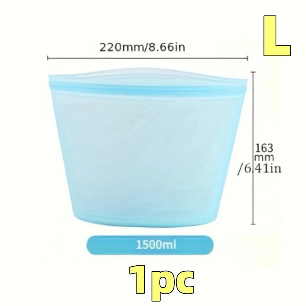Silicone Food Storage Bags – Reusable Leakproof Ziplock Set