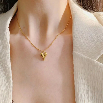 Gold-Plated Heart Pendant Necklace