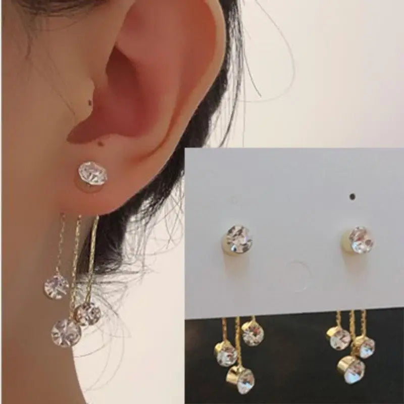 925 Silver Needle Pearl Tassel Drop Earrings for Women – Trendy Zircon Statement Jewellery