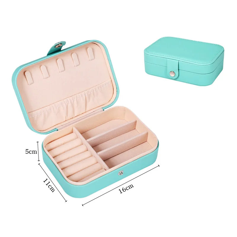 Portable Jewelry Box – Leather Travel Jewelry Organizer Case