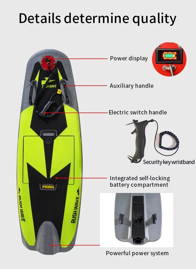 12kW 55km/h High-Speed Electric Surfboard with Surfboard Combo Boat Set suitable for offshore and ocean adventure
